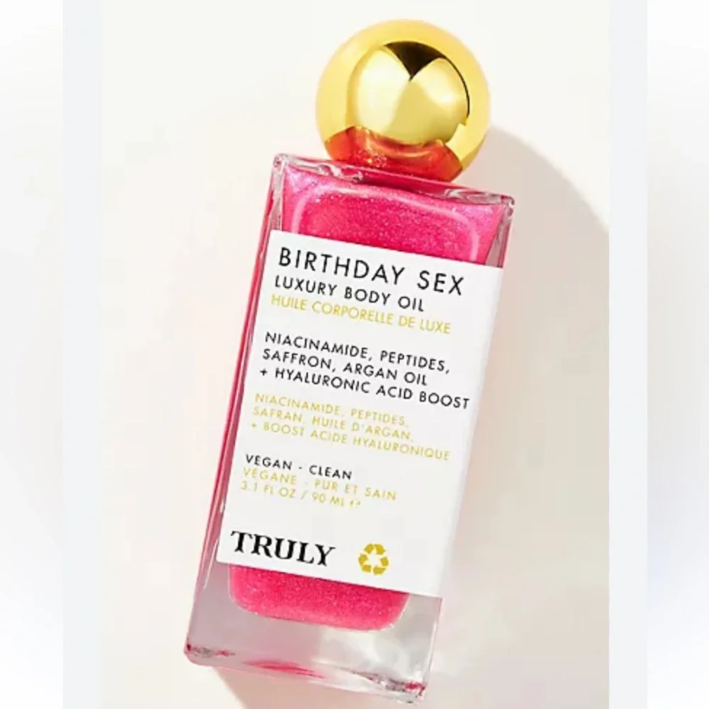 TRULY Birthday Sex Luxury Body Oil Vegan Hyaluronic Acid Boost 3.1 Oz / 90ML